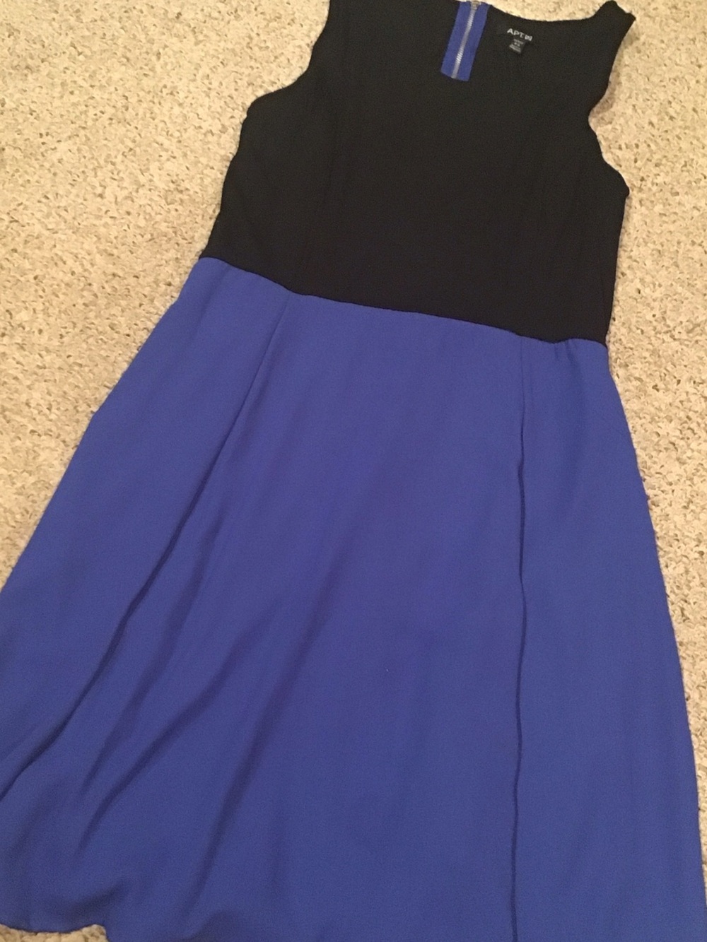Apt. 9 Black and Royal Blue Sleeveless Flare Dress